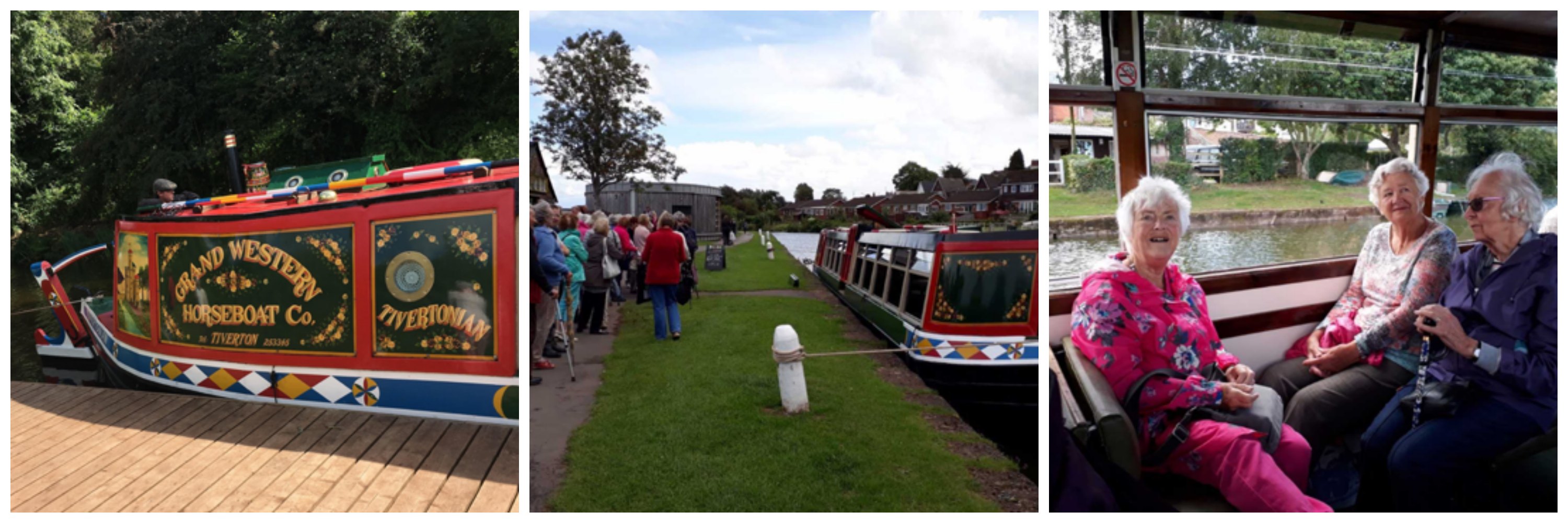 Elburton WI has an outing on board the Tivertonian canal boat