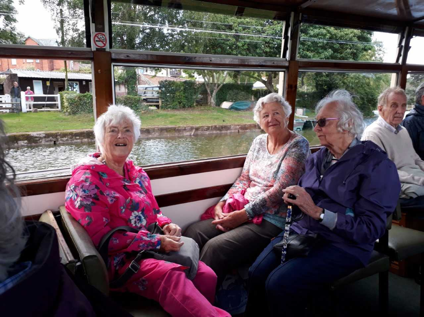 A photo of Elburton WI members enjoying the canal trip aboard the Tivertonian
